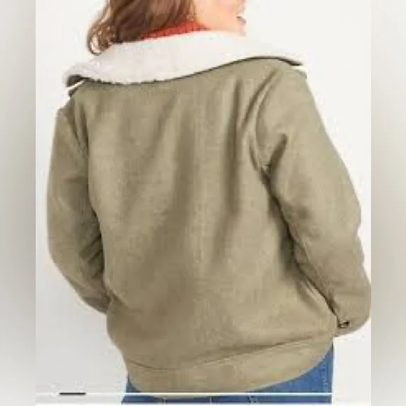 Women's Green Jacket with White Collar - Picture 2 of 2